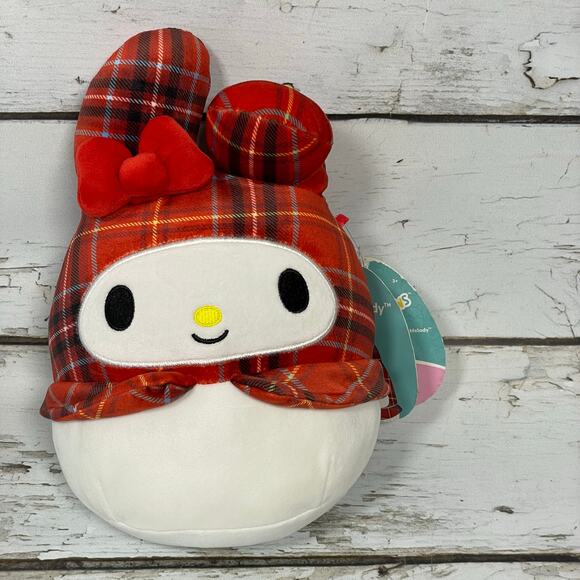 Squishmallows Original Sanrio  Red Plaid My Melody Plush hello kitty 2023 - Picture 1 of 8